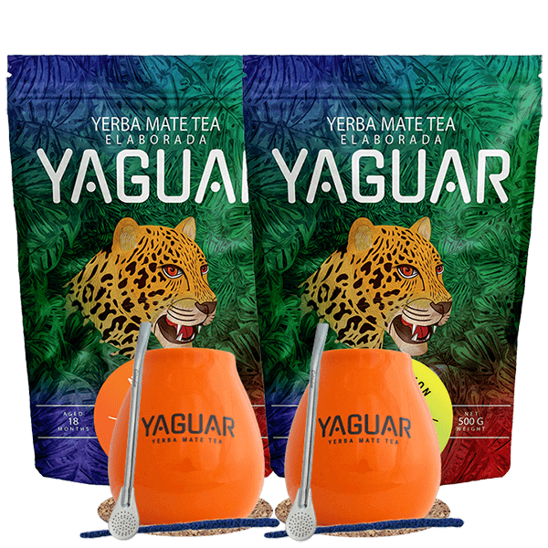 Yerba Mate Set Yaguar Naranja 500g Yaguar Menta Limon 500g