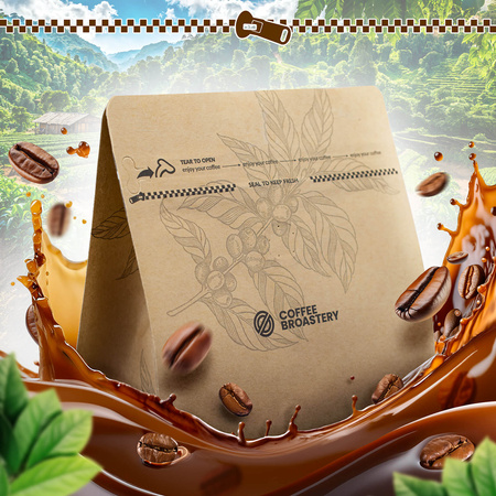 Coffee Broastery - Café em grão inteiro India Karnataka Premium 400g