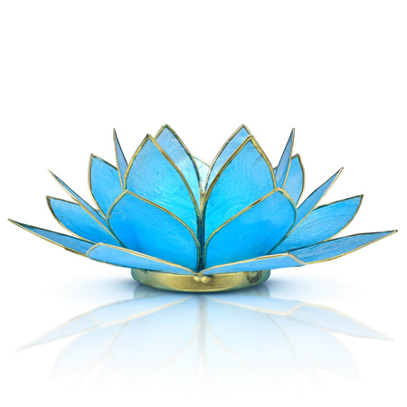 Castiçal "Lotus Flower" - azul