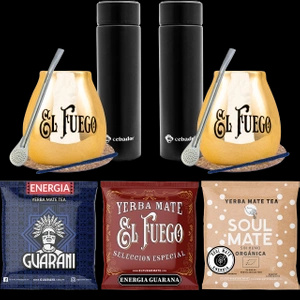 Conjuto de Erva Mate para dois PREMIUM Calabaza Thermos