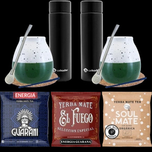 Conjunto inicial de Erva Mate Thermos 3x50g para casal