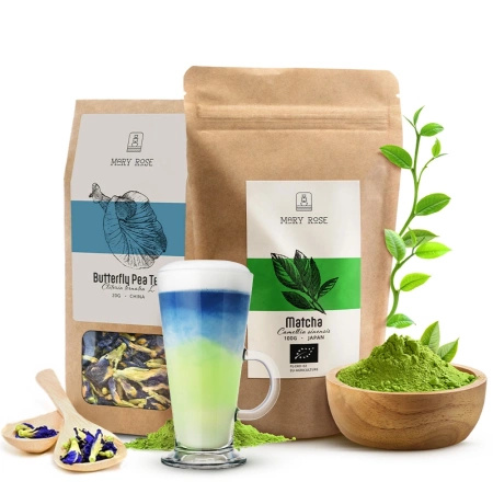 Conjuto de Purple Matcha Lemonade: Matcha BIO + Butterfly Pea Tea