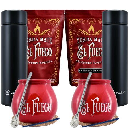 Yerba Mate El Fuego Thermos Set for Two 1kg