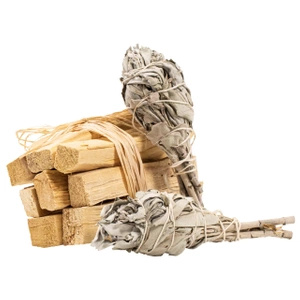 2 x Pacote de salva branca + conjunto Palo Santo 100g