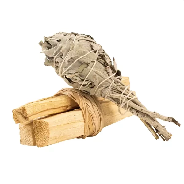 Conjunto de incenso de Palo Santo + salva branca