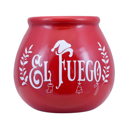 Calabaza de cerâmica com o logótipo El Fuego - Christmas Edition (vermelho) 300 ml