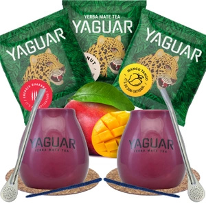 Yerba Mate Calabash Yaguar PREMIUM set for two