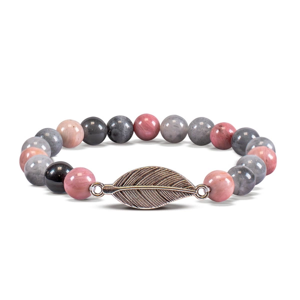 Pulseira Mala com rodonite e quartzo fumado