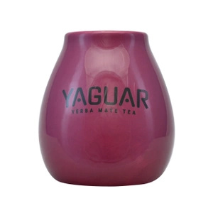 Calabaza de cerâmica com logótipo Yaguar (roxo) 350ml