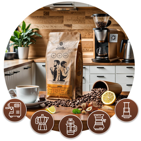 Coffee Broastery - Café em grão inteiro India Karnataka Premium 1kg