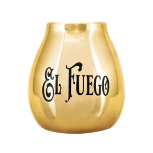 Calabaza de cerâmica com o logótipo El Fuego (dourado) 350ml