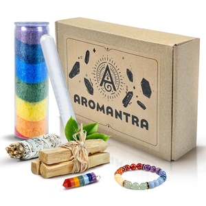 Conjunto de oferta para rituais e trabalho com os chakras: incenso + vela + jóias