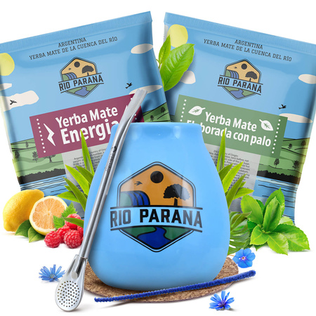 Conjuto de Erva Mate Rio Parana 2x50g Calabaza + Bombilla