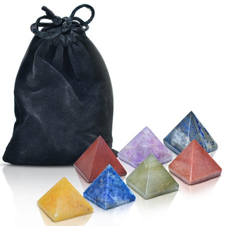 Conjunto de 7 pedras chakra – pirâmides