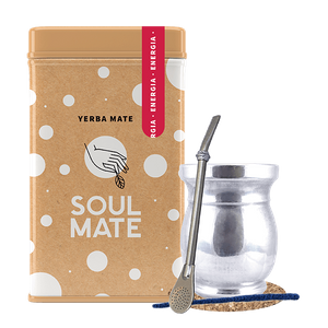 Set Yerbera Yerba Mate Soul Mate Organica 0.5kg Palo Santo