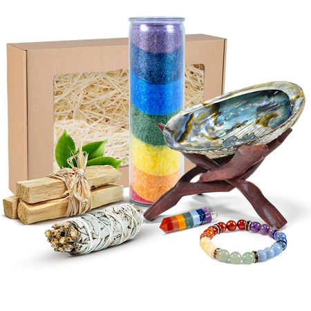 Conjunto de oferta para rituais e trabalho com os chakras: incenso + jóias + acessórios