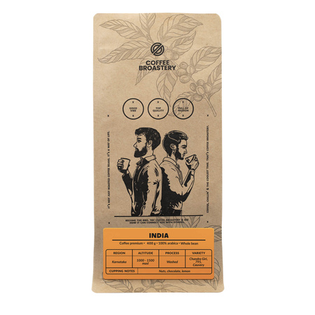 Coffee Broastery - Café em grão inteiro India Karnataka Premium 1kg