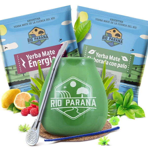 Conjuto de Erva Mate Rio Parana 2x50g Calabaza + Bombilla