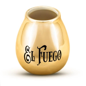 Calabaza de cerâmica com o logótipo El Fuego (dourado) 350ml