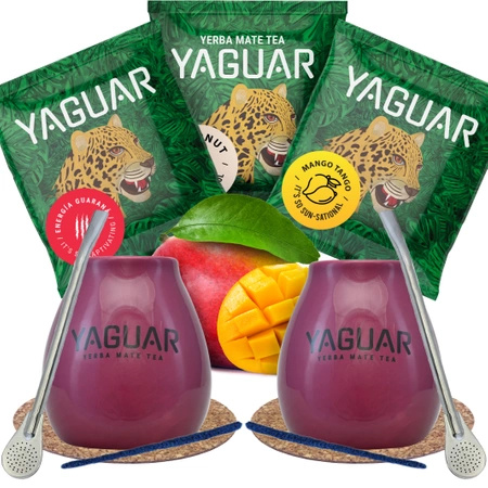 Yerba Mate Calabash Yaguar PREMIUM set for two